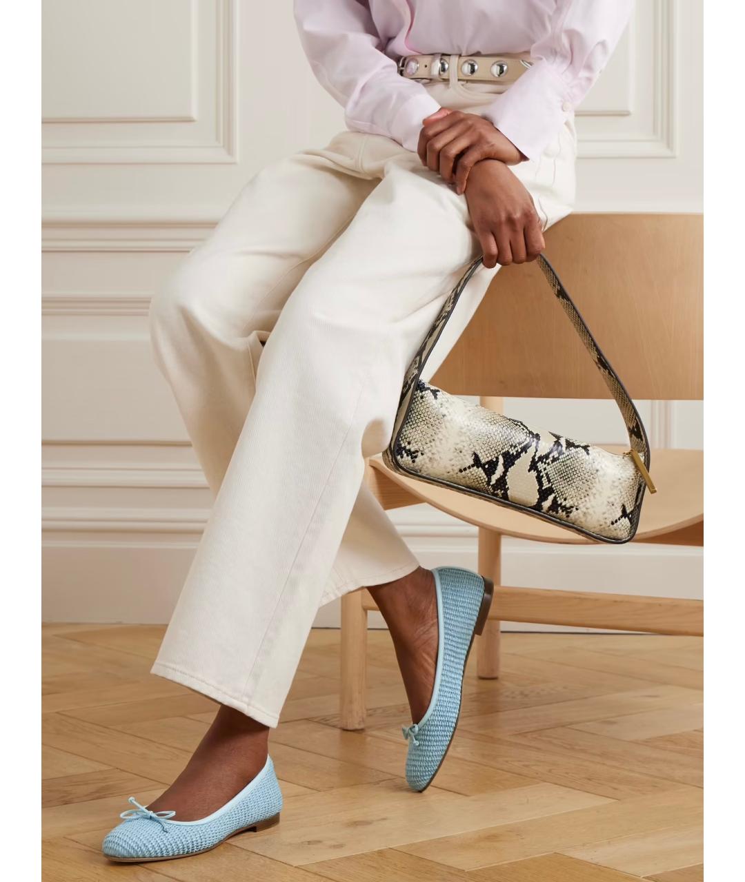 MANOLO BLAHNIK Голубые балетки, фото 2