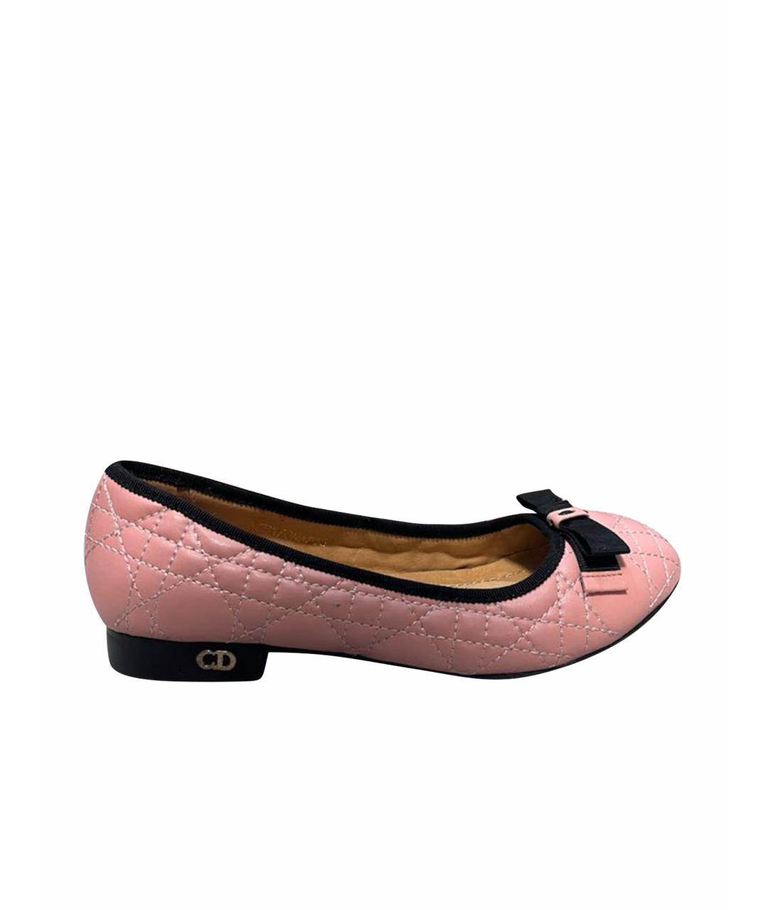 CHRISTIAN DIOR Розовые кожаные балетки, фото 1
