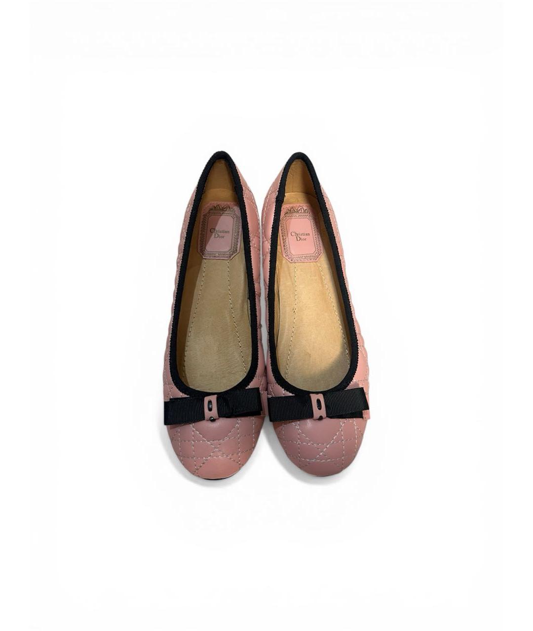 CHRISTIAN DIOR Розовые кожаные балетки, фото 4