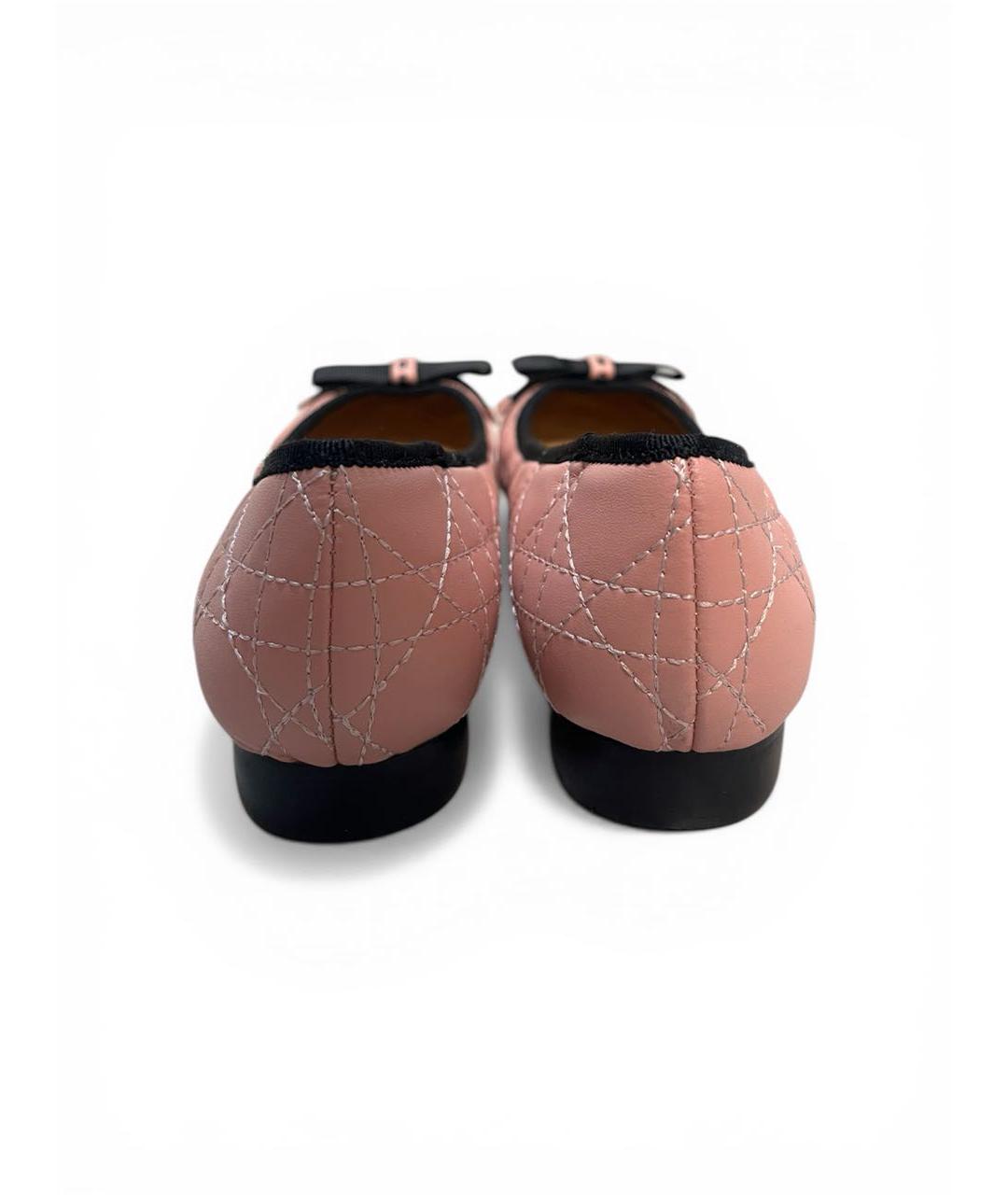 CHRISTIAN DIOR Розовые кожаные балетки, фото 5