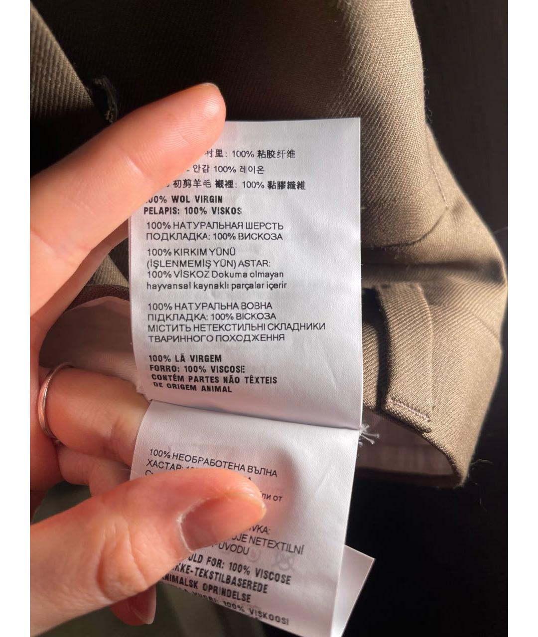 MIU MIU Коричневые шерстяные прямые брюки, фото 6