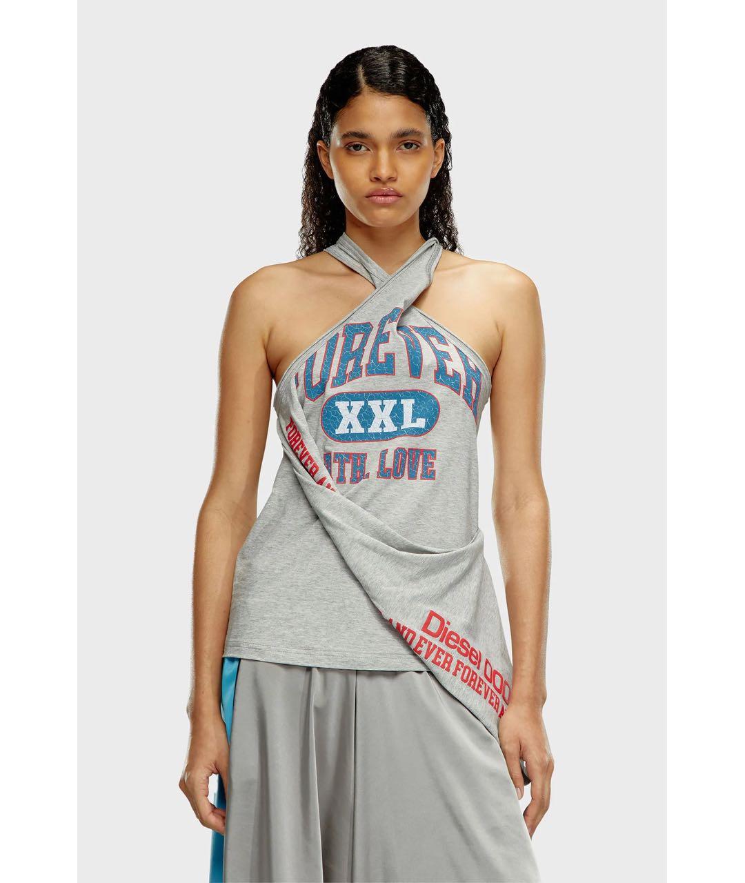 DIESEL Серая хлопковая майка, фото 2