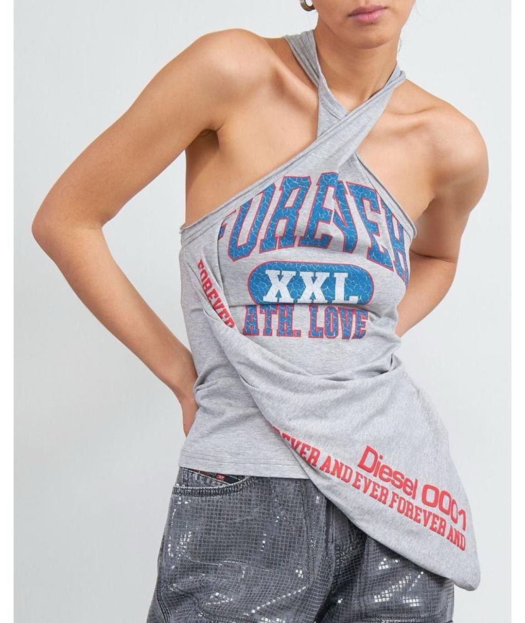 DIESEL Серая хлопковая майка, фото 4