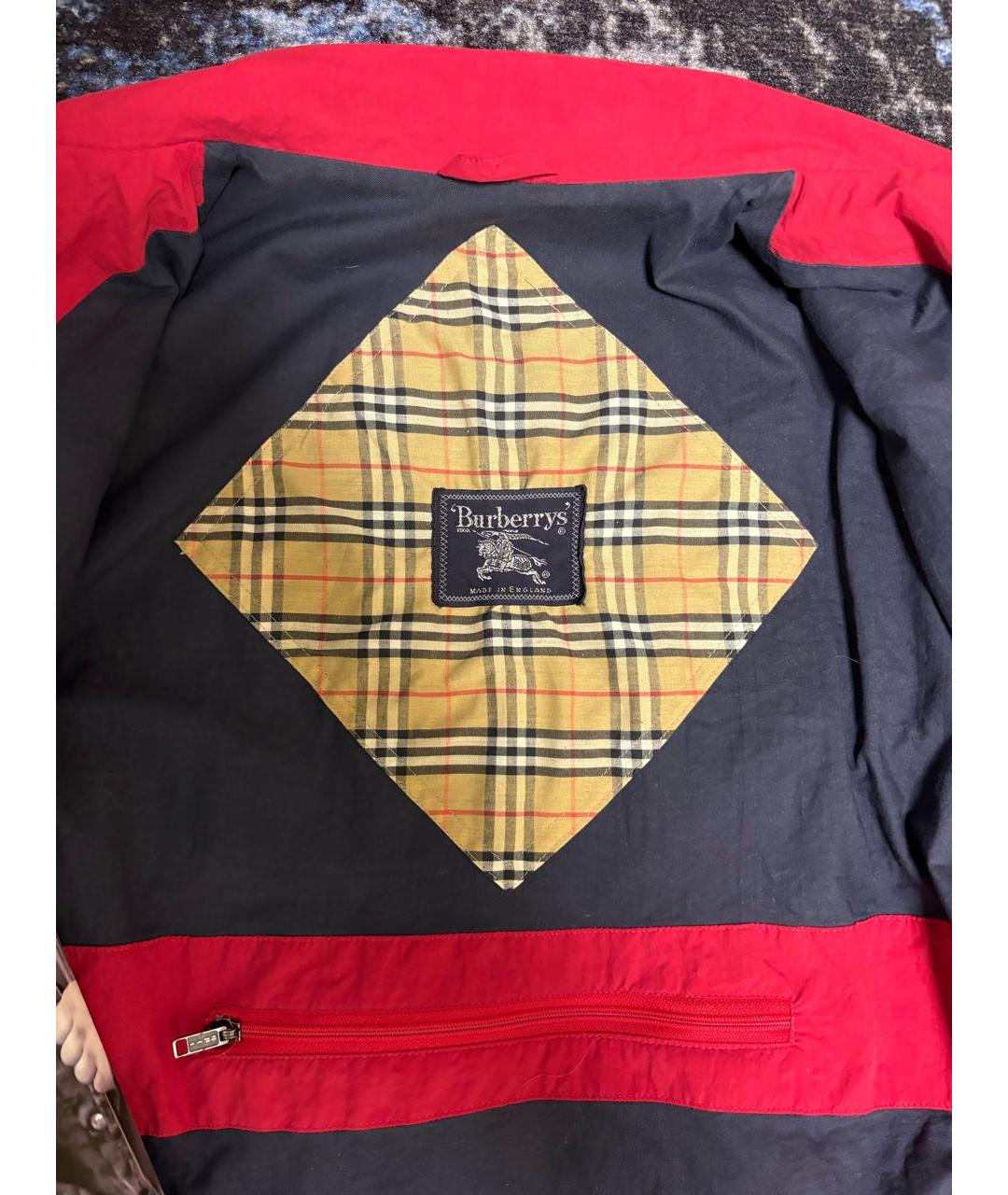 BURBERRY Бордовая полиамидовая куртка, фото 7