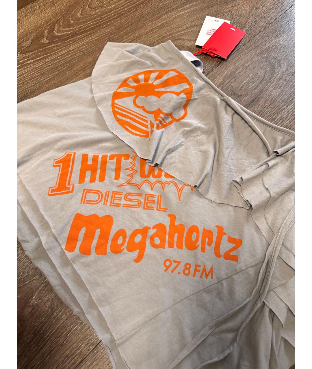 DIESEL Серая хлопковая юбка мини, фото 6