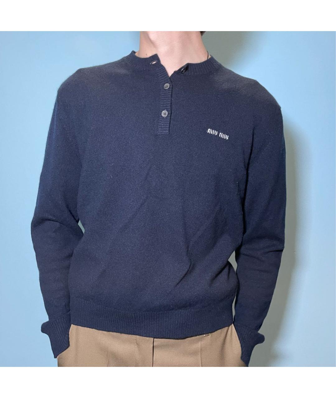 MIU MIU Темно-синий кашемировый джемпер / свитер, фото 2