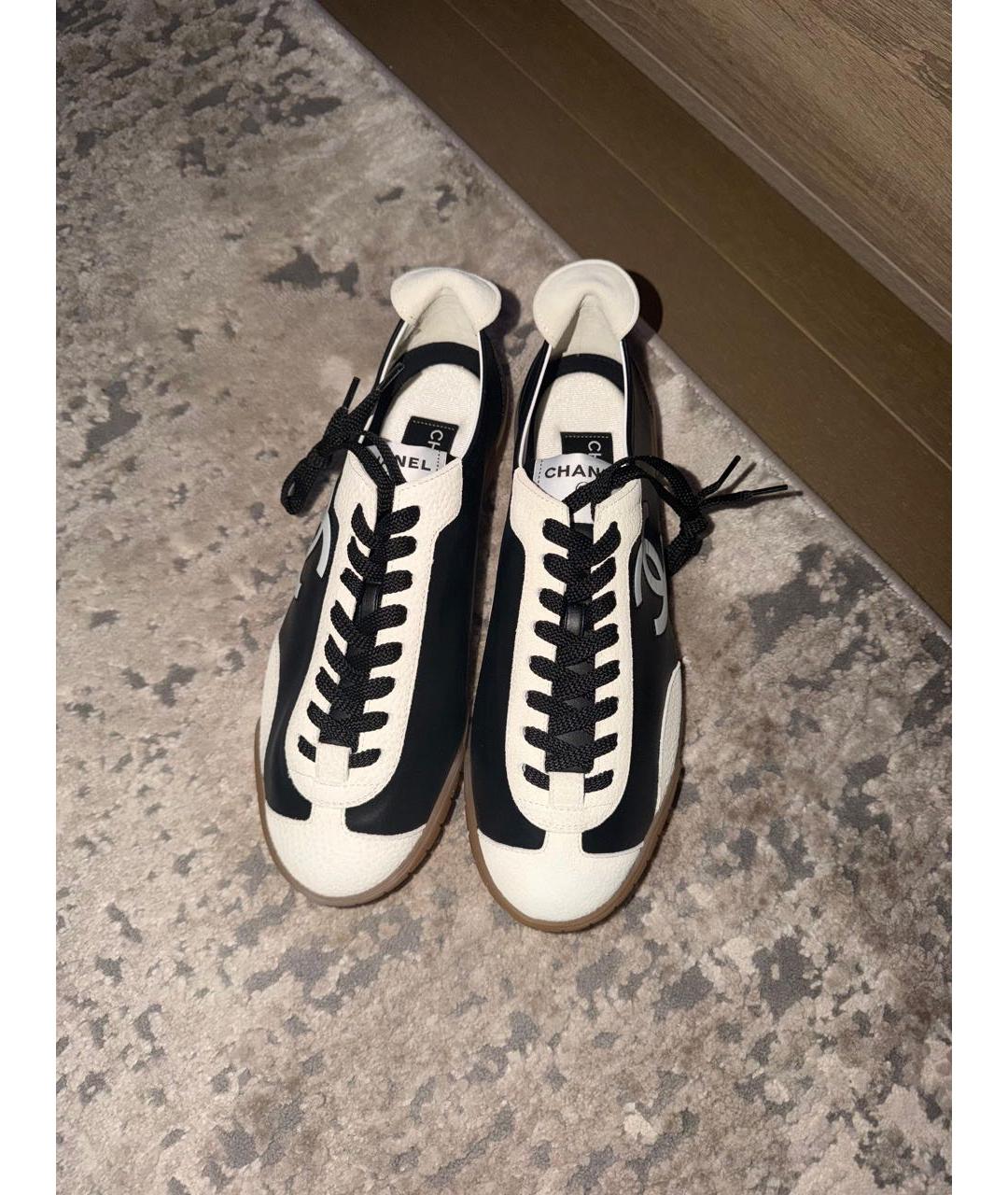 CHANEL Черные кожаные кеды, фото 2