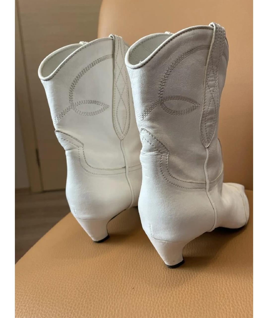 KHAITE Белые кожаные полусапоги, фото 3