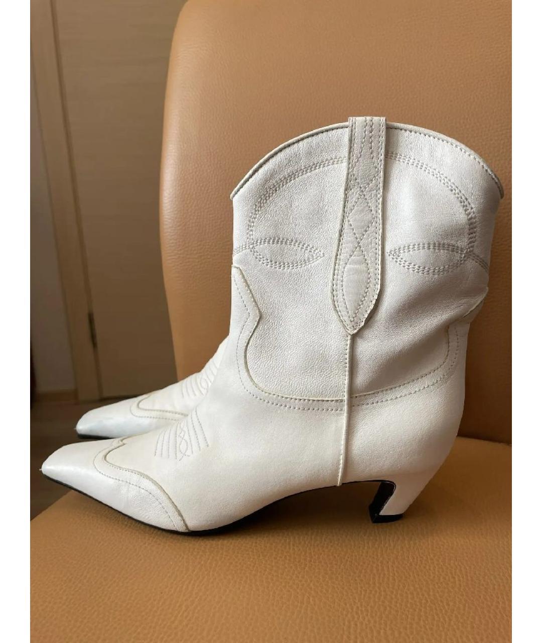KHAITE Белые кожаные полусапоги, фото 7