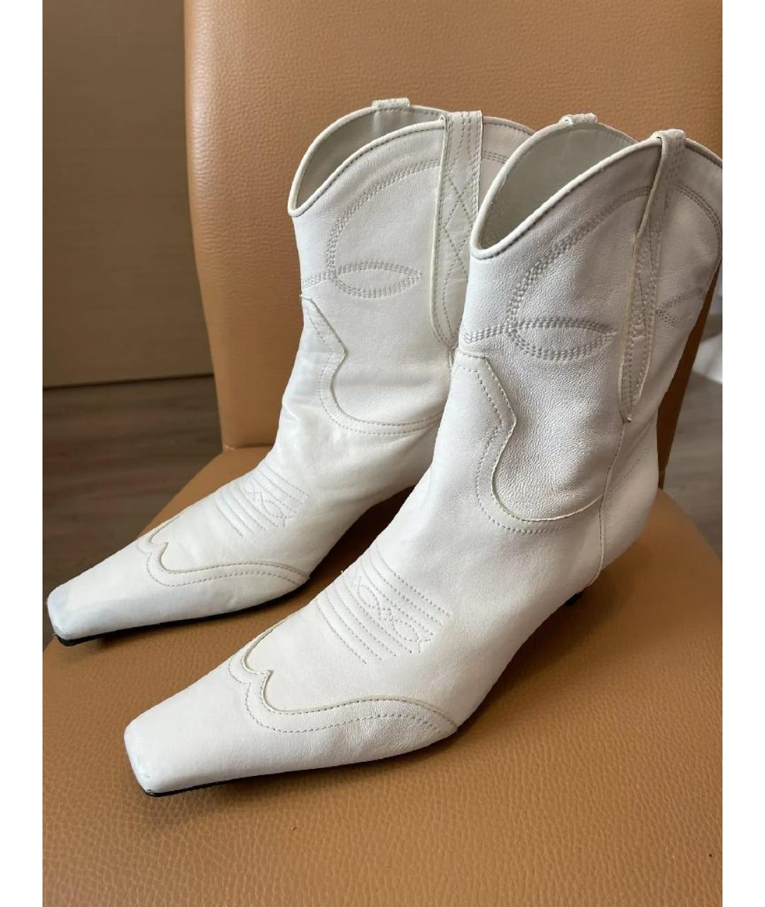 KHAITE Белые кожаные полусапоги, фото 2