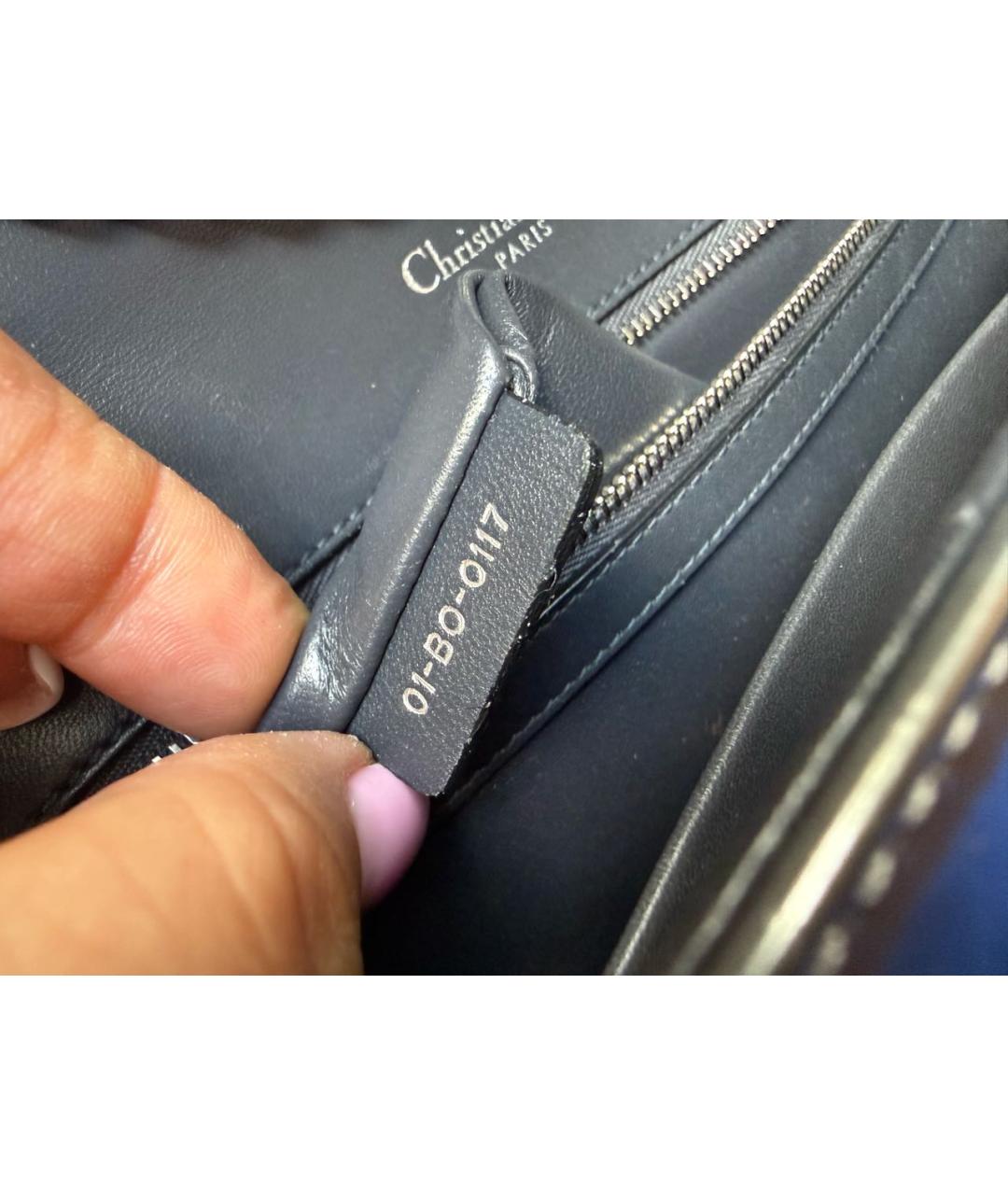 CHRISTIAN DIOR Серебряная кожаная сумка через плечо, фото 5