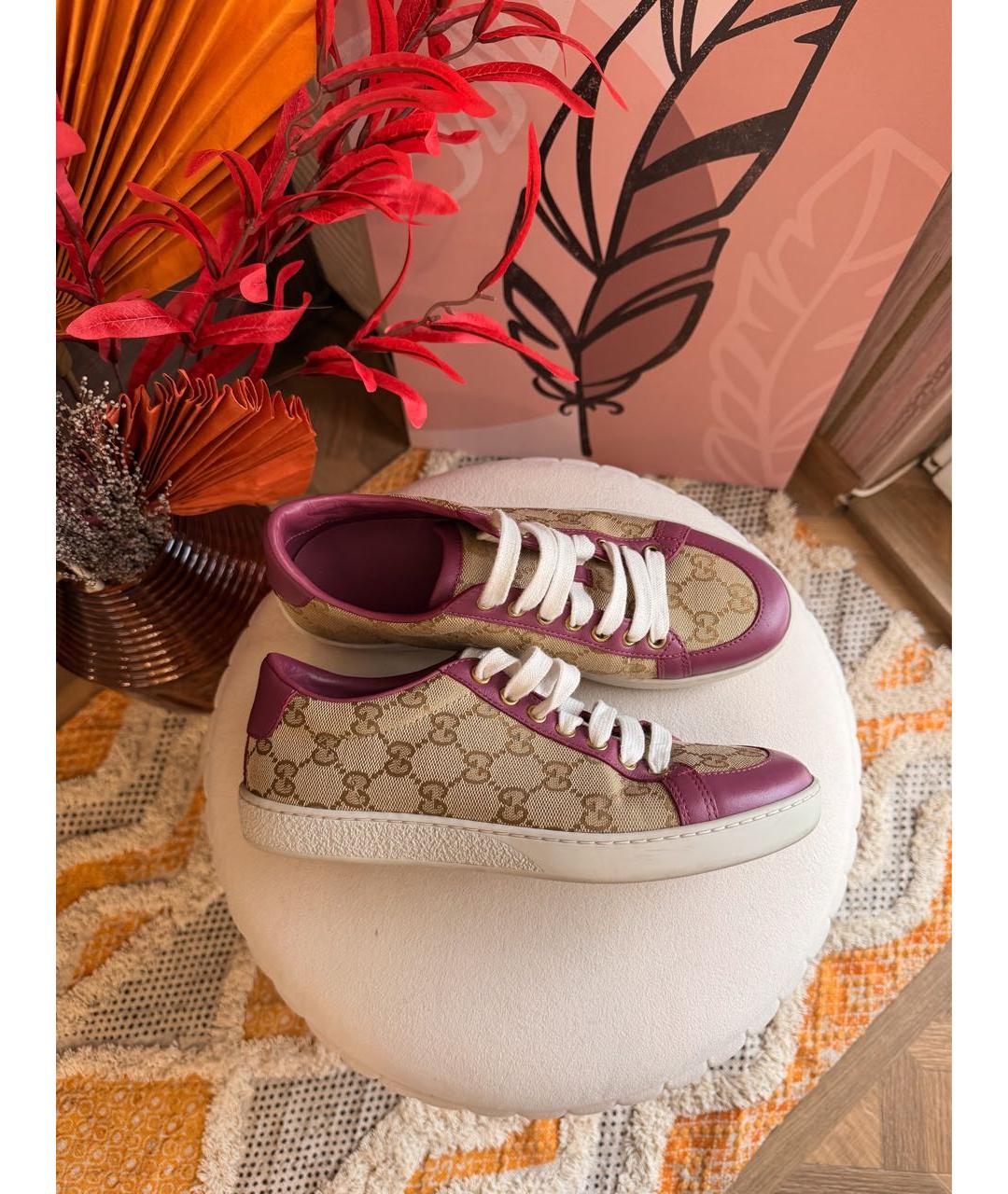 GUCCI Мульти кожаные кеды, фото 8