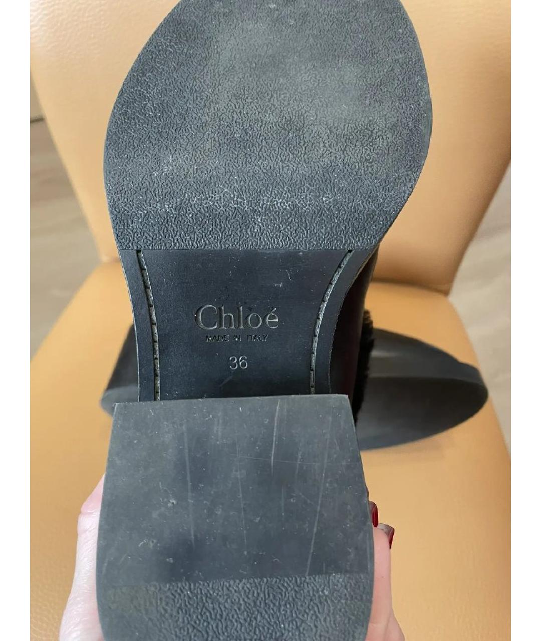 CHLOE Черные кожаные лоферы, фото 5