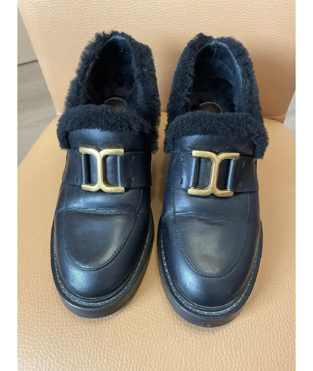 CHLOE Черные кожаные лоферы, фото 2