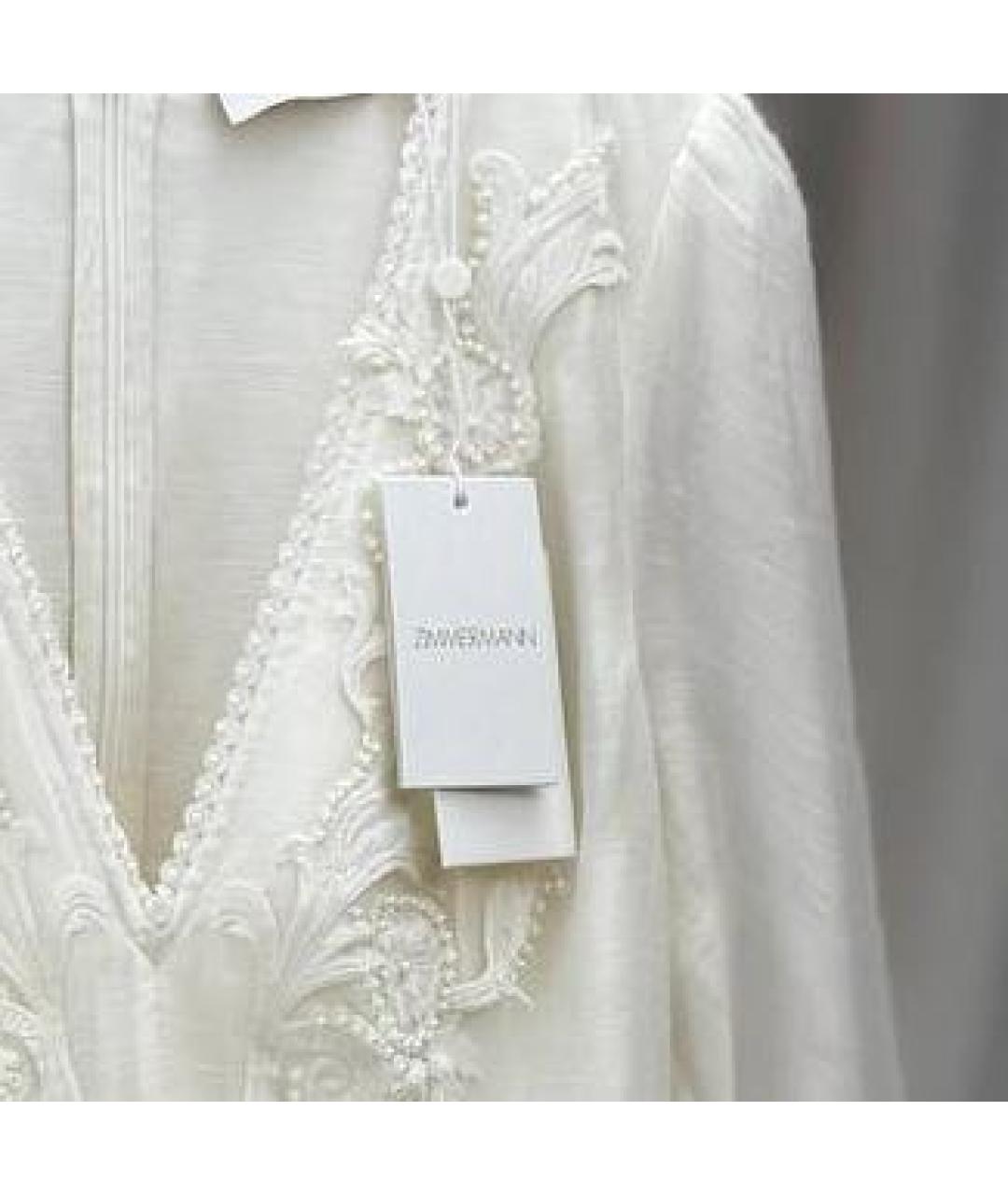 ZIMMERMANN Белое льняное повседневное платье, фото 3