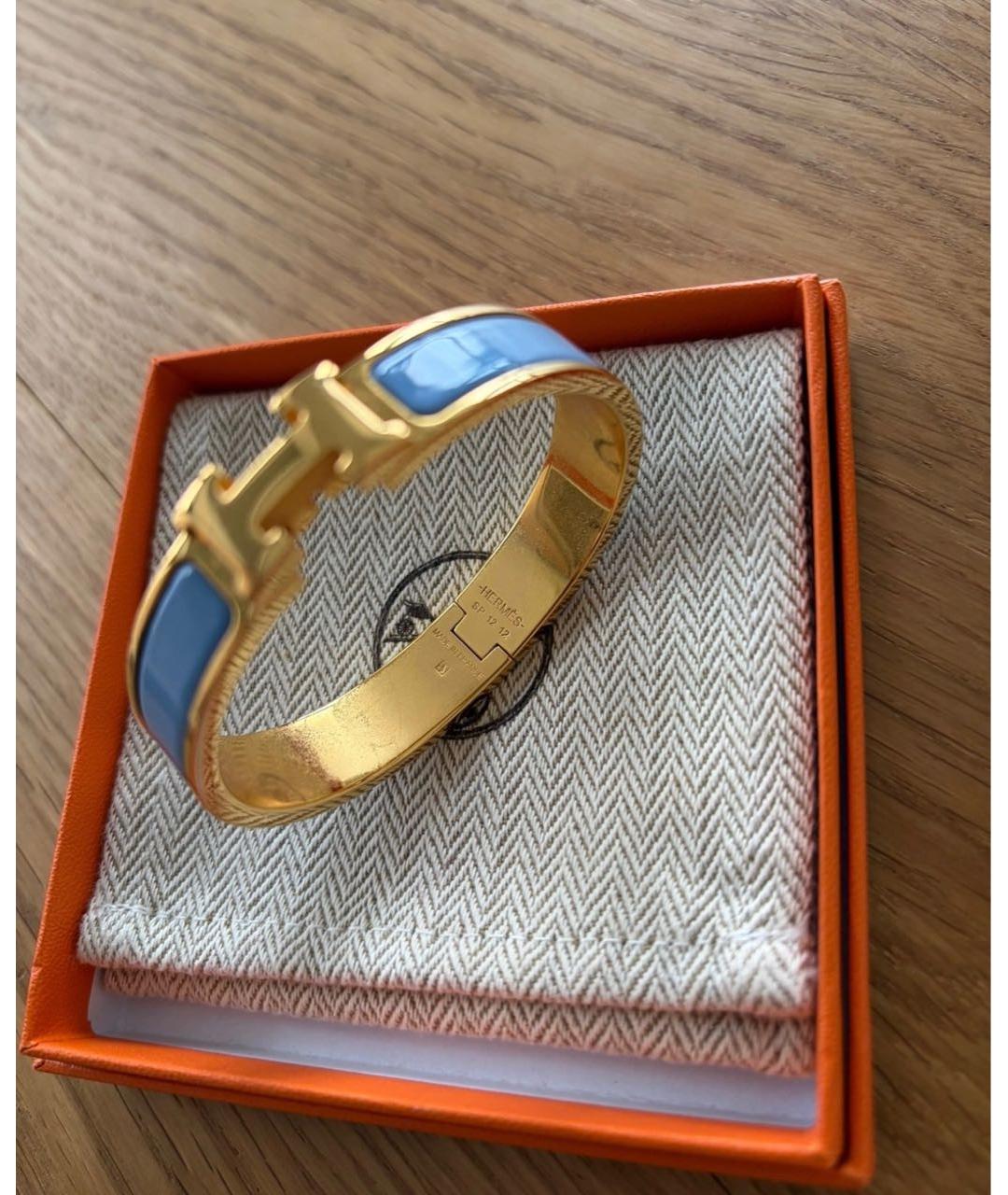 HERMES Голубой металлический браслет, фото 3