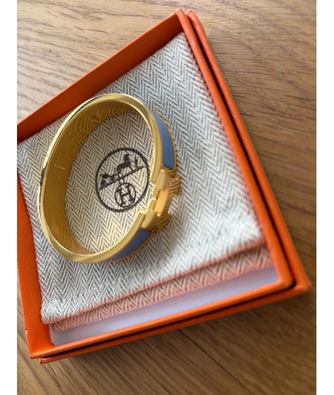 HERMES Голубой металлический браслет, фото 2