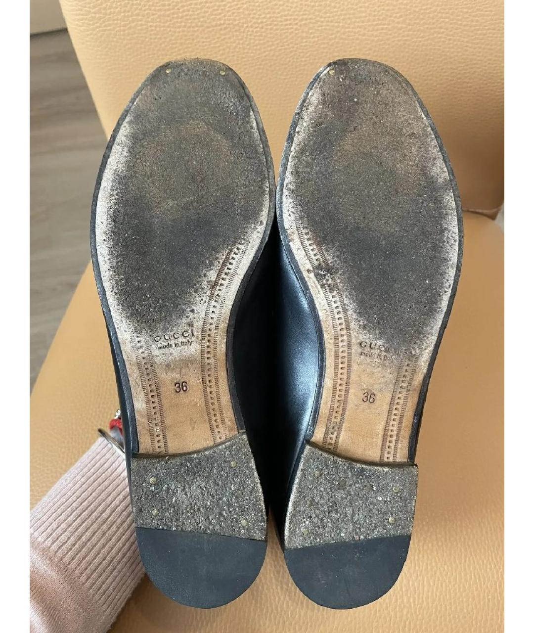 GUCCI Черные кожаные лоферы, фото 5