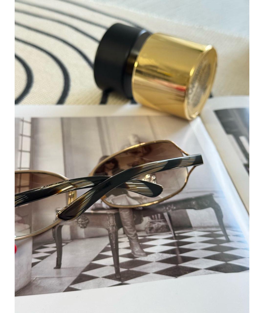 ETRO Коричневые металлические солнцезащитные очки, фото 5