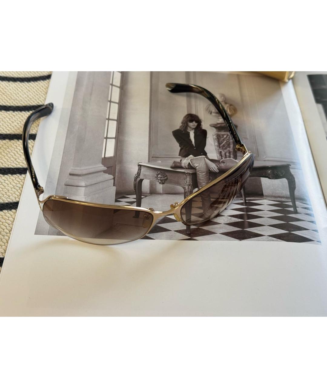 ETRO Коричневые металлические солнцезащитные очки, фото 7