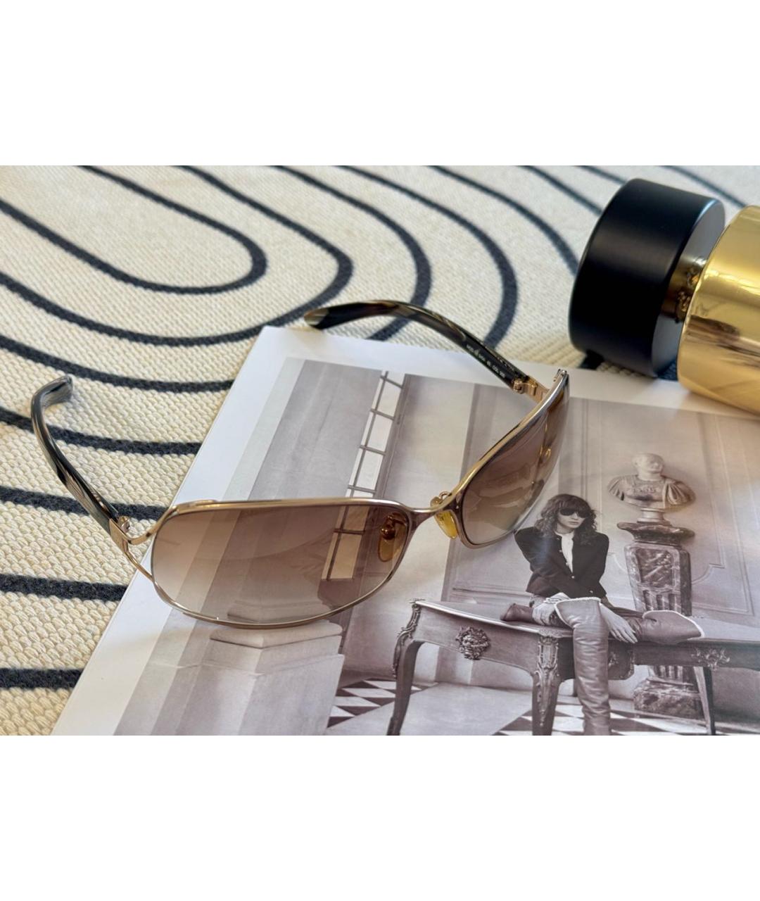 ETRO Коричневые металлические солнцезащитные очки, фото 2