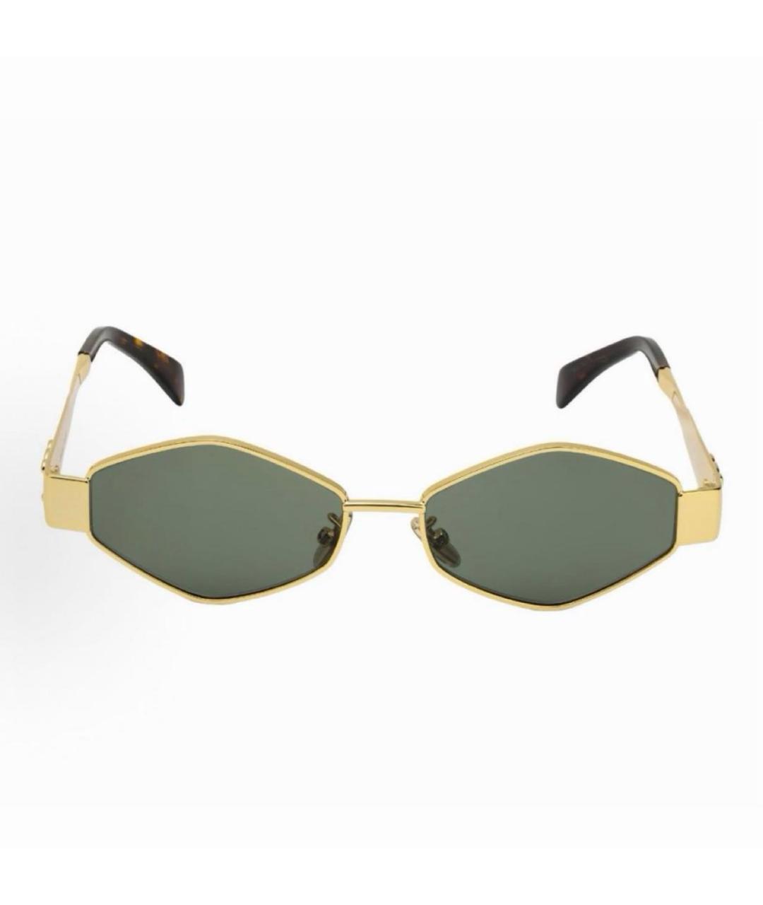 CELINE Золотые металлические солнцезащитные очки, фото 3