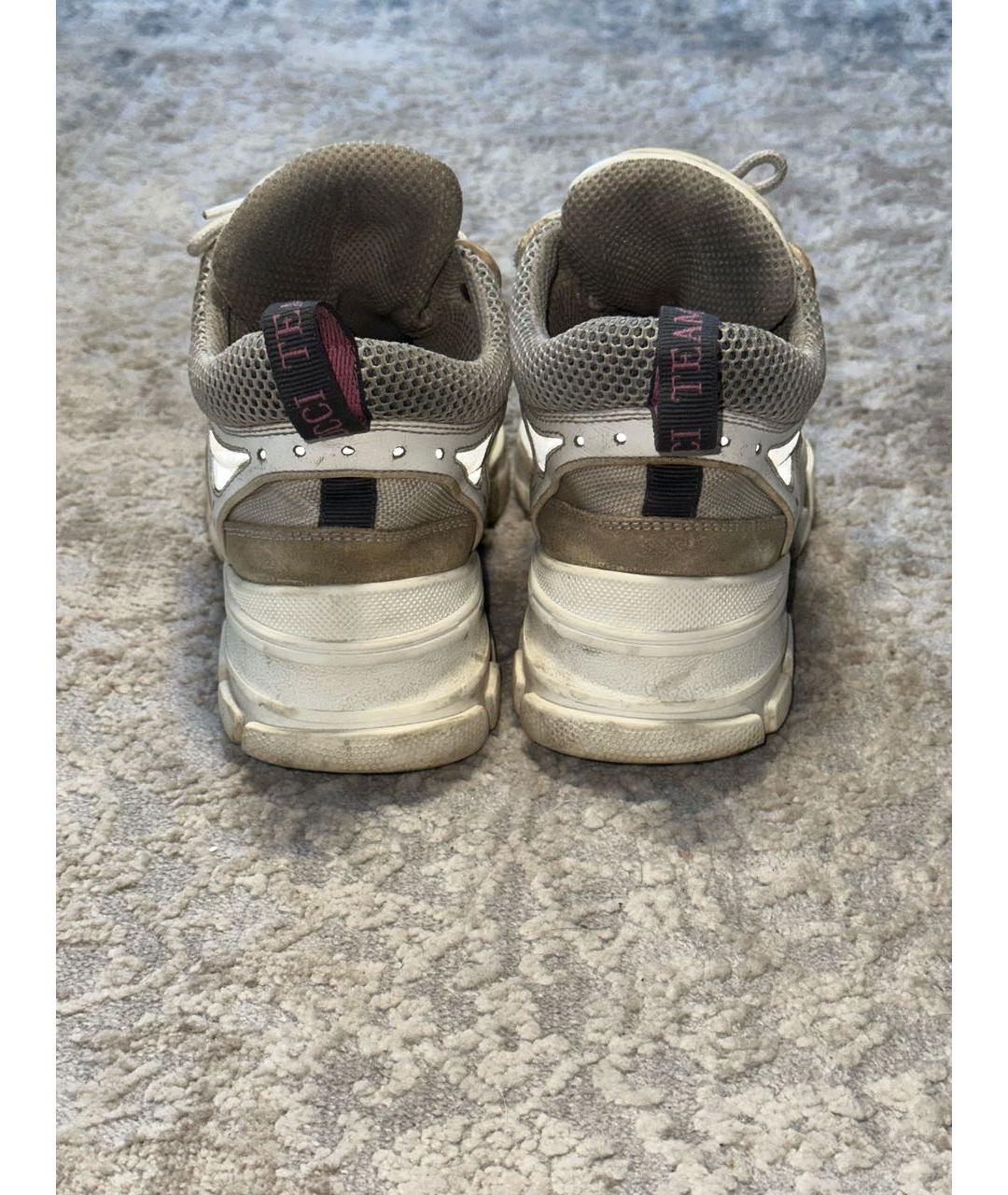 GUCCI Белые замшевые низкие ботинки, фото 4