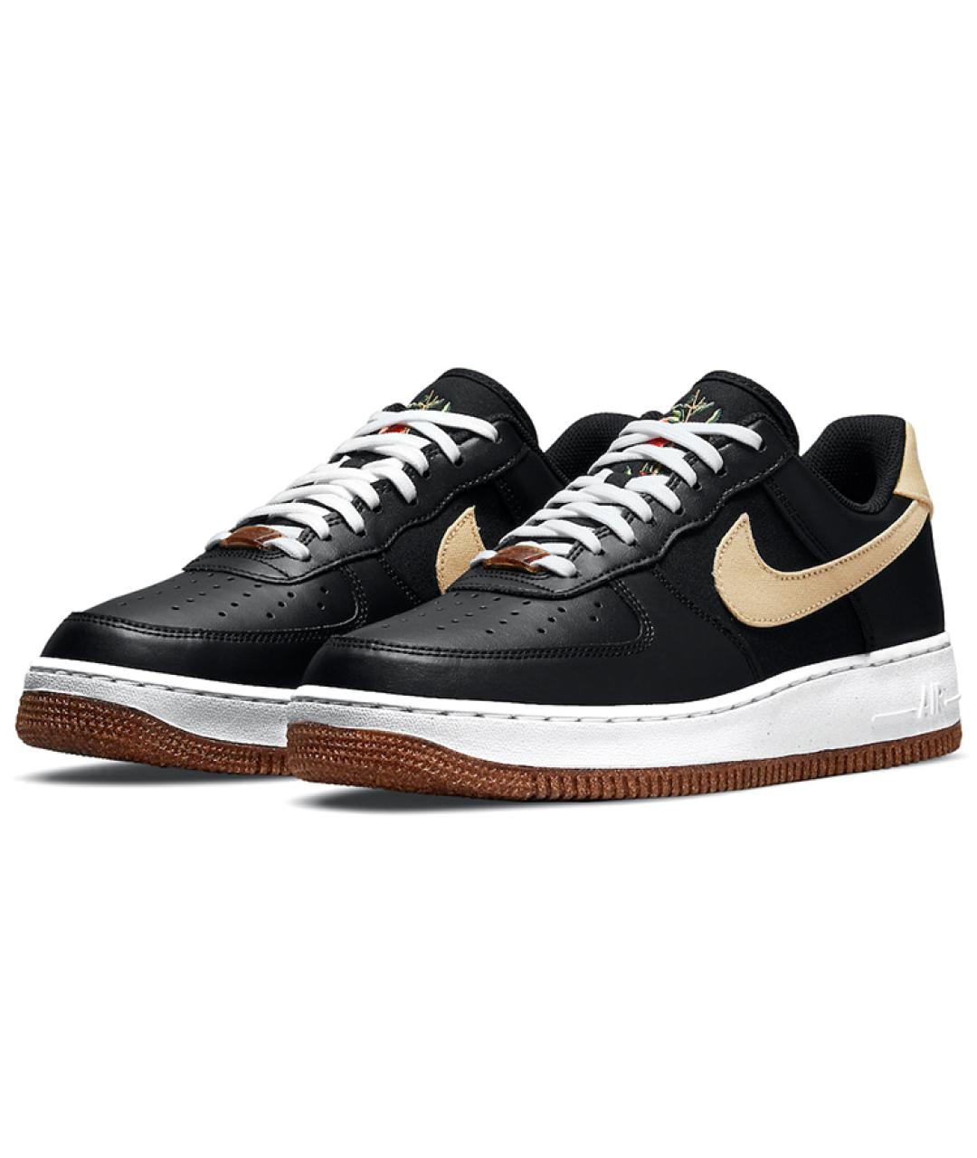 NIKE Черные кожаные низкие кроссовки / кеды, фото 4