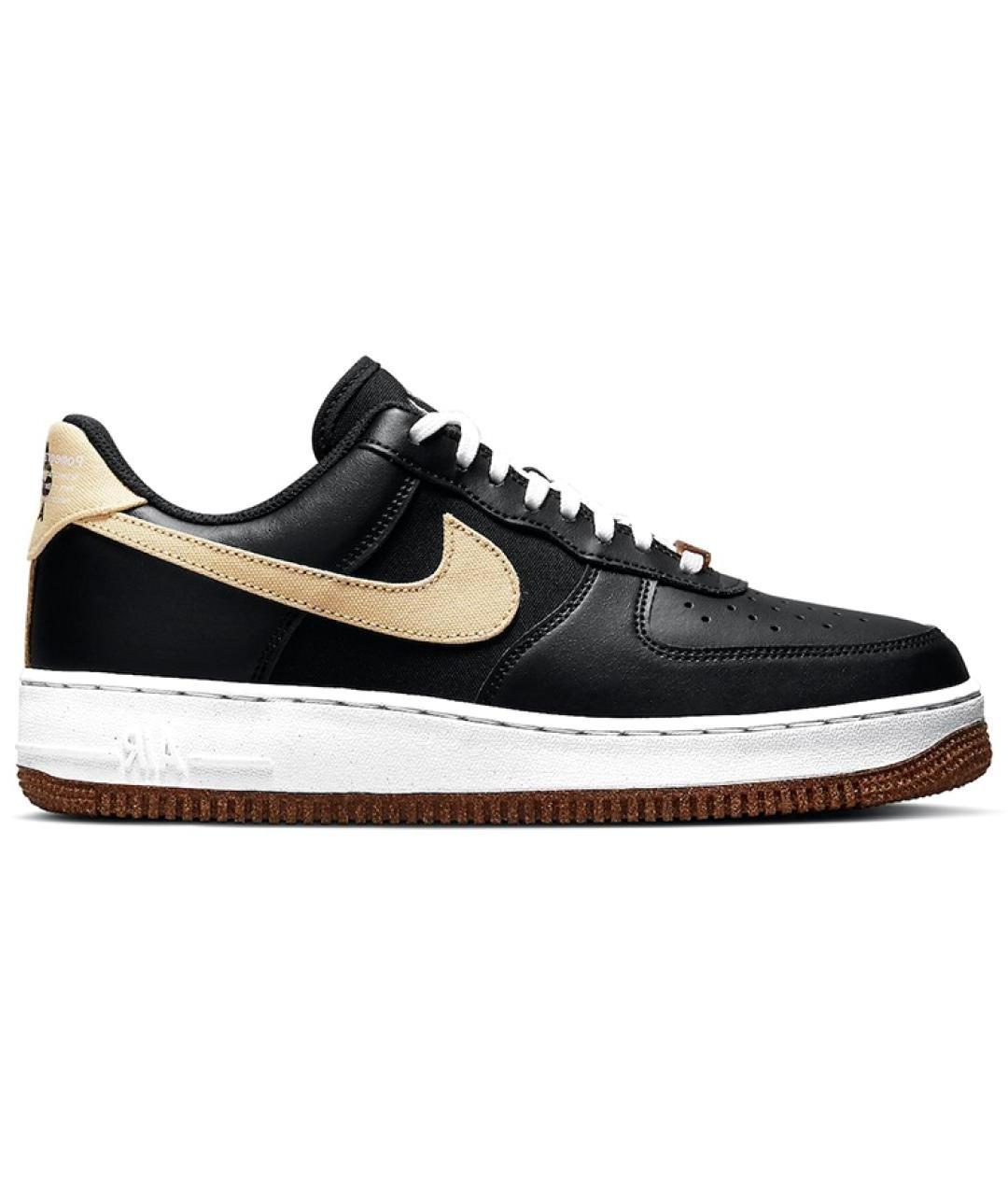 NIKE Черные кожаные низкие кроссовки / кеды, фото 1