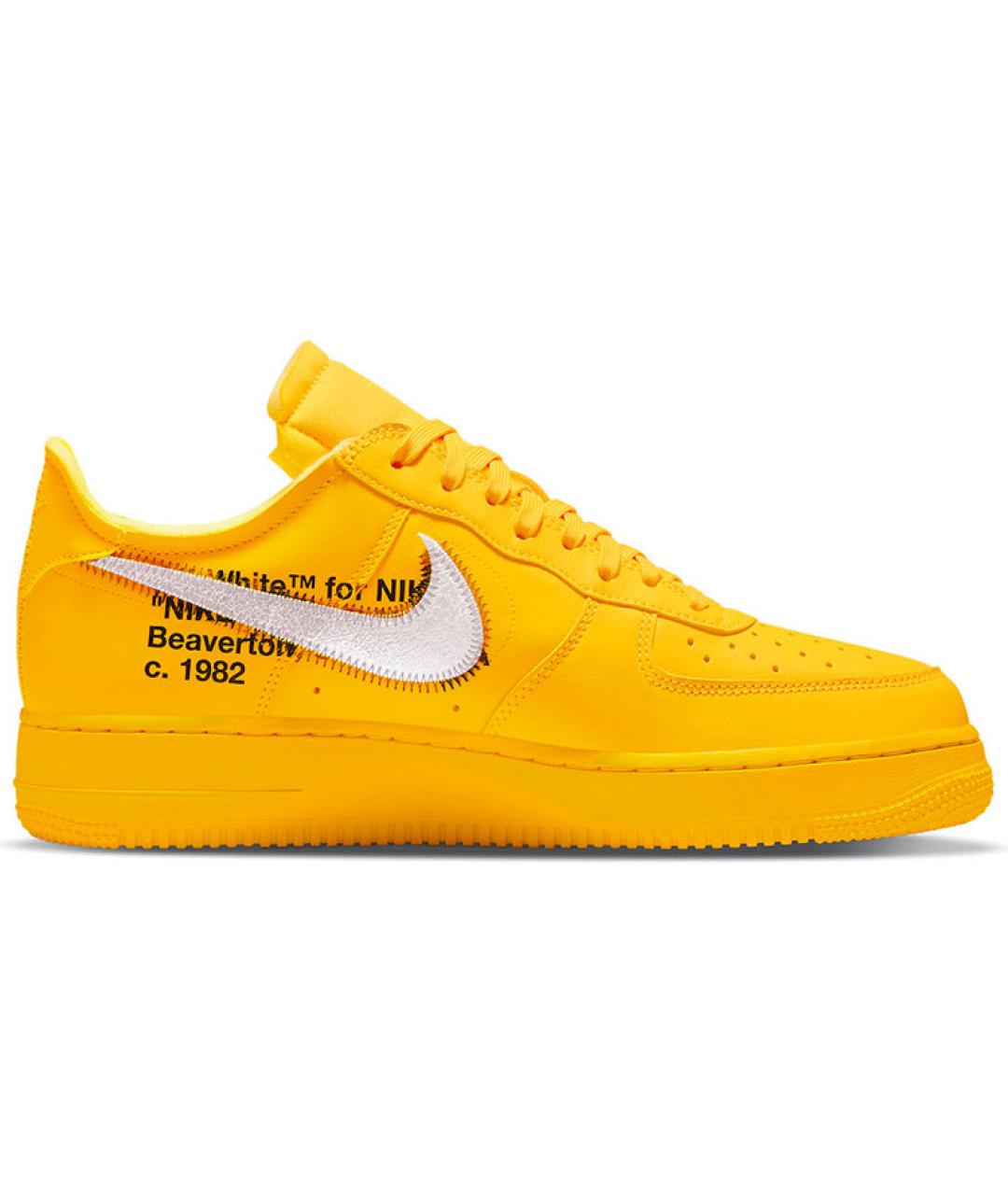 NIKE Желтые кожаные кроссовки, фото 2