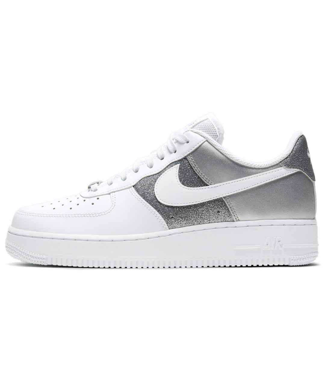 NIKE Серебряные кожаные кроссовки, фото 3