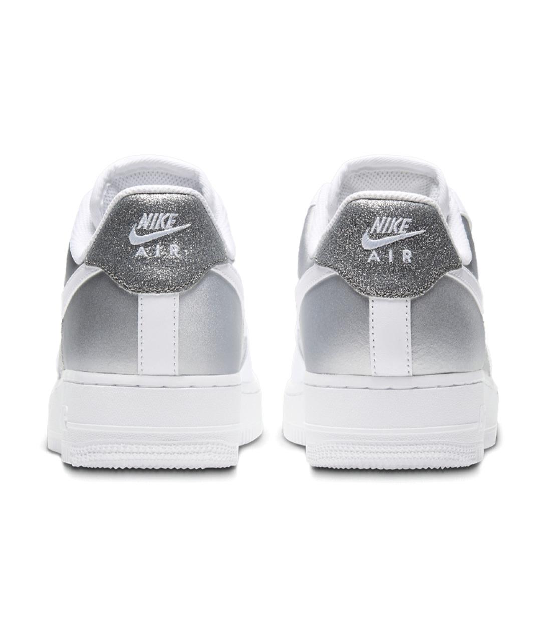 NIKE Серебряные кожаные кроссовки, фото 6