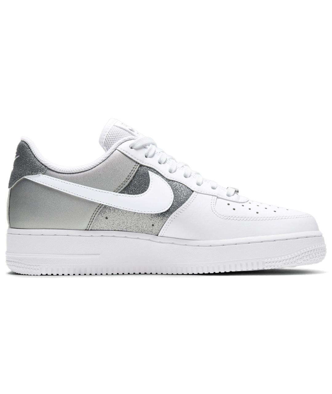 NIKE Серебряные кожаные кроссовки, фото 2