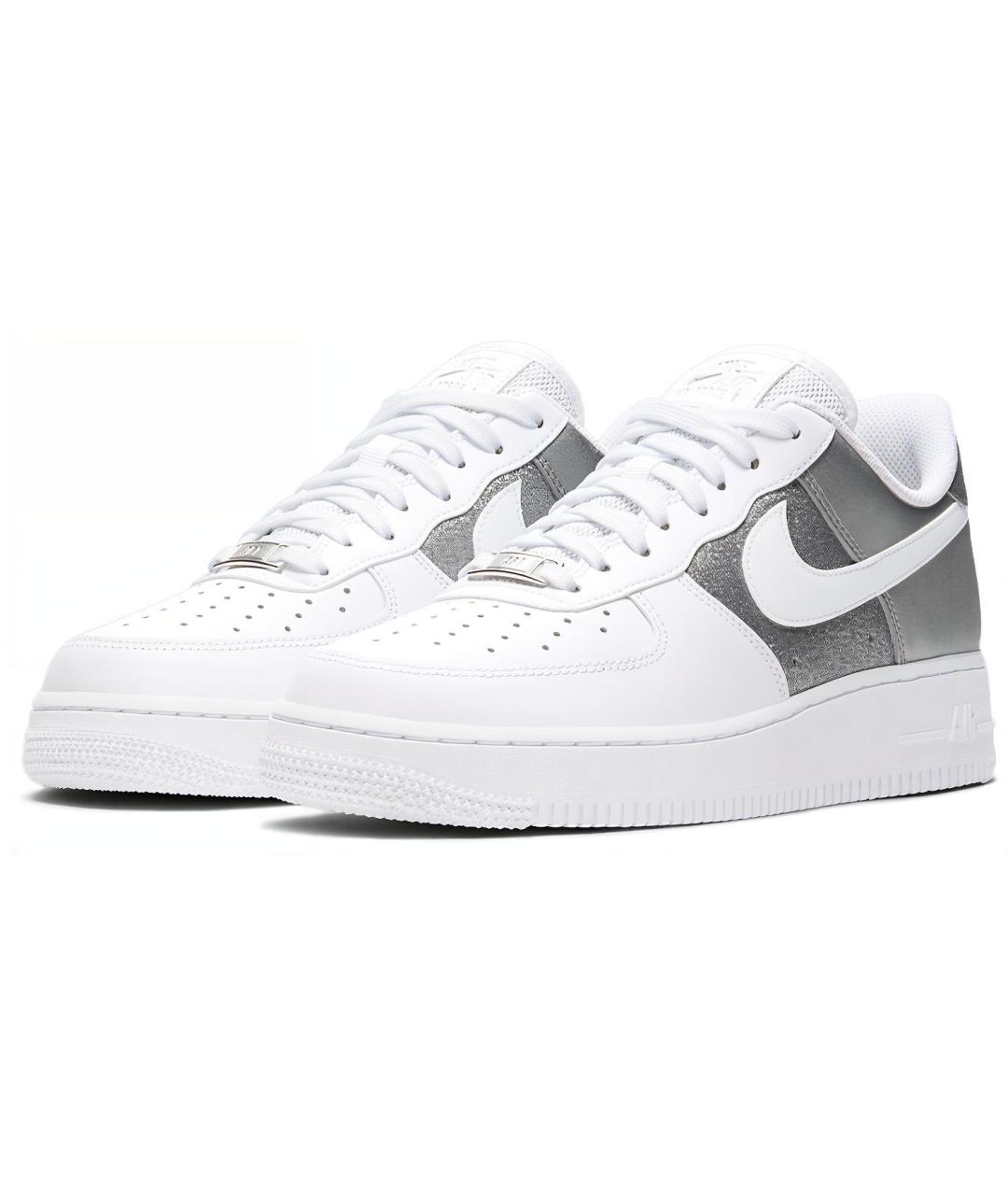 NIKE Серебряные кожаные кроссовки, фото 4