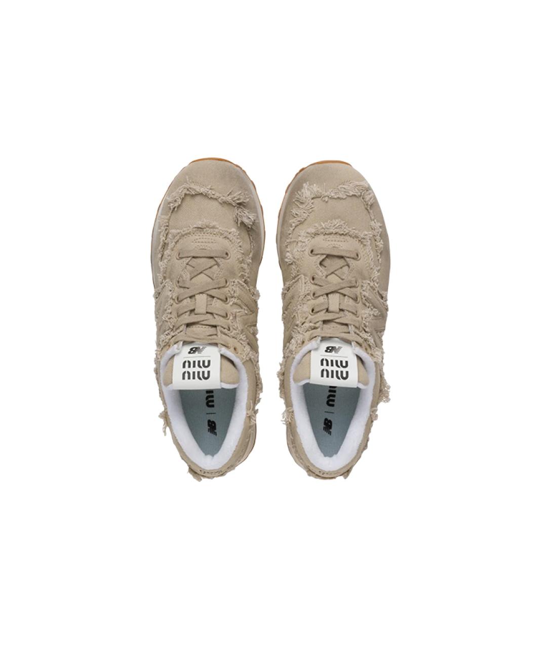 MIU MIU Бежевые кроссовки, фото 5