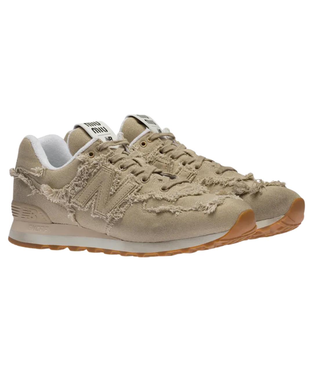 MIU MIU Бежевые кроссовки, фото 3