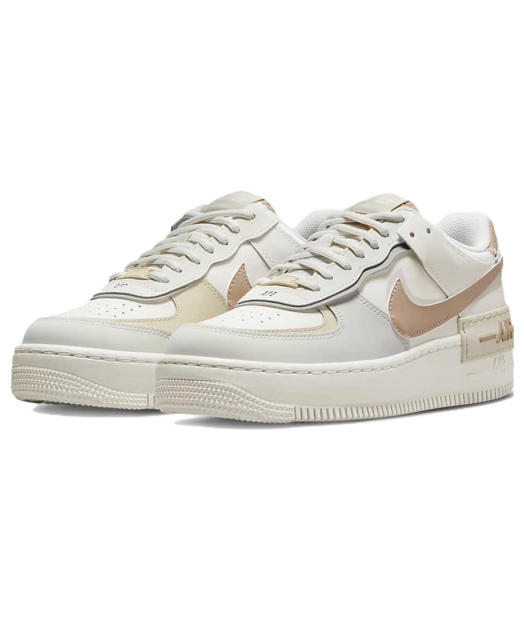 NIKE Бежевые кожаные кроссовки, фото 4