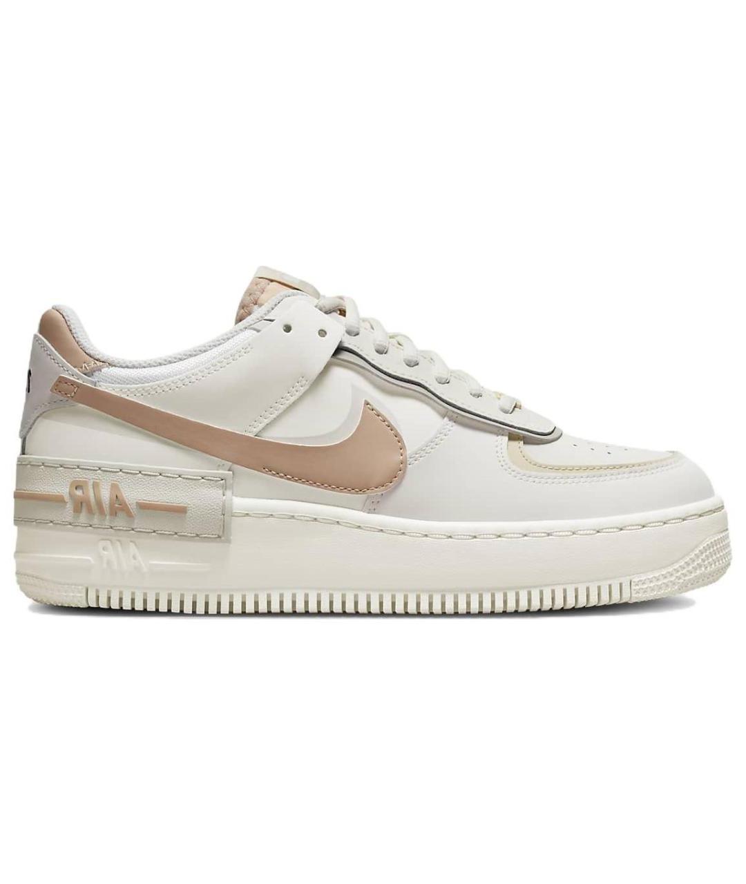 NIKE Бежевые кожаные кроссовки, фото 1