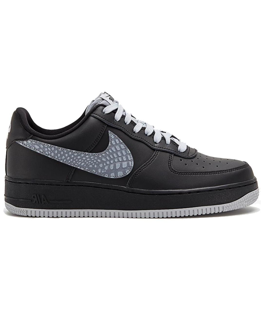 NIKE Черные кожаные низкие кроссовки / кеды, фото 1