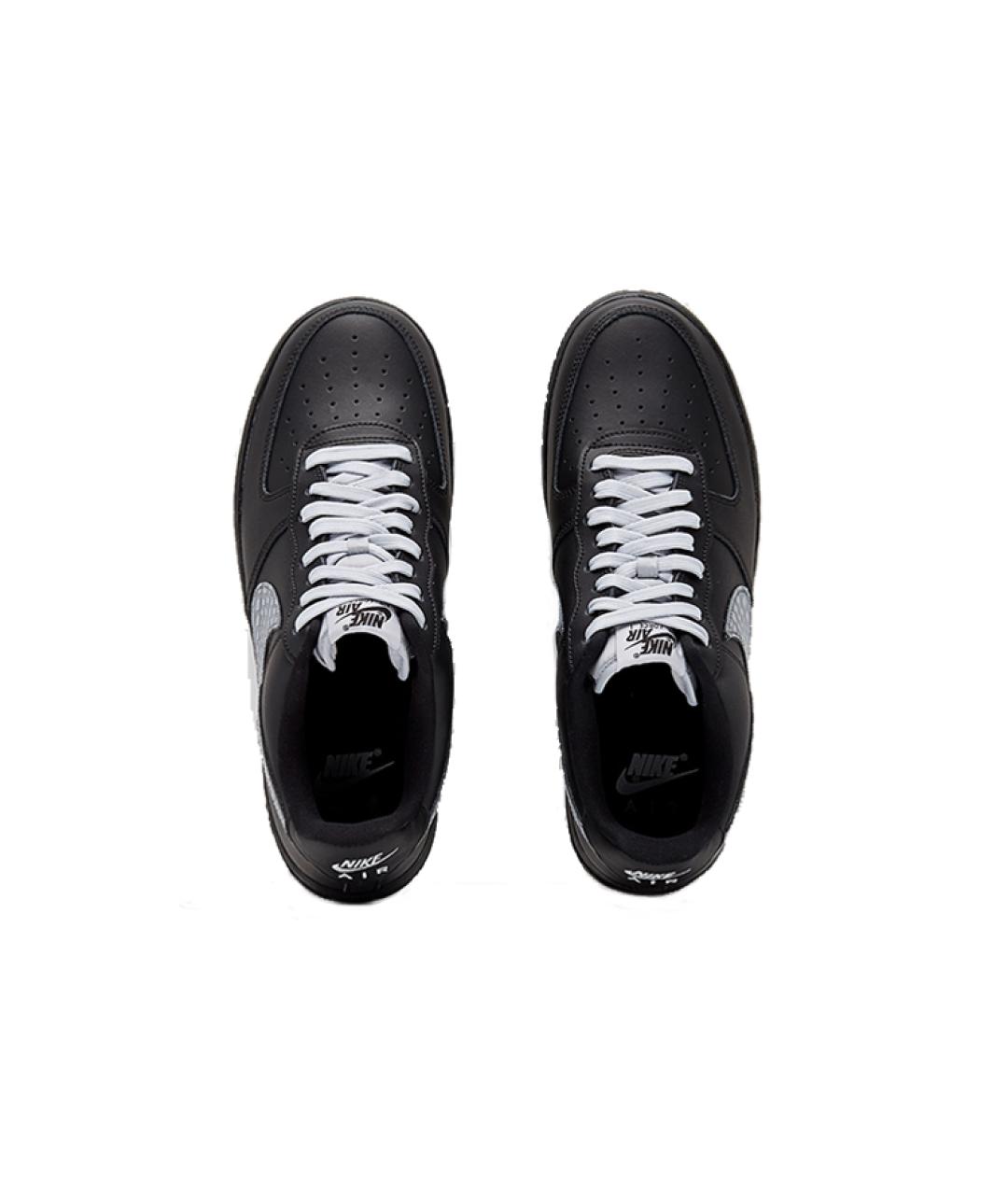 NIKE Черные кожаные низкие кроссовки / кеды, фото 6