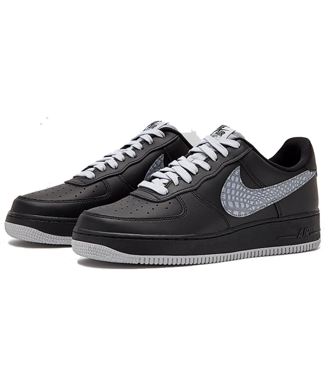 NIKE Черные кожаные низкие кроссовки / кеды, фото 4