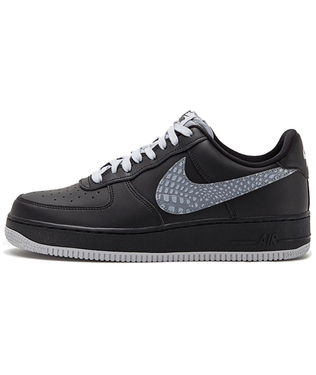 NIKE Черные кожаные низкие кроссовки / кеды, фото 2