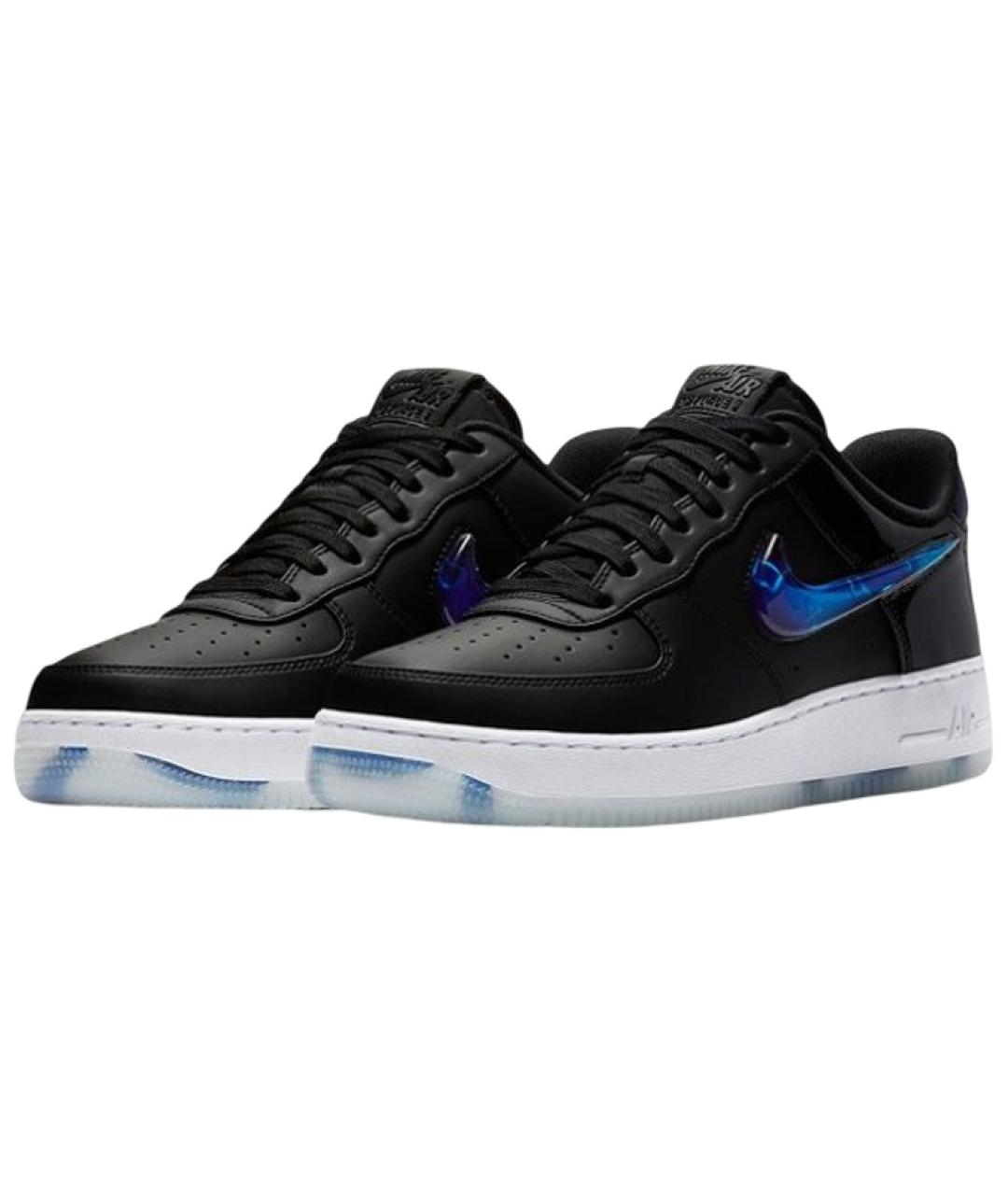 NIKE Черные кожаные низкие кроссовки / кеды, фото 4