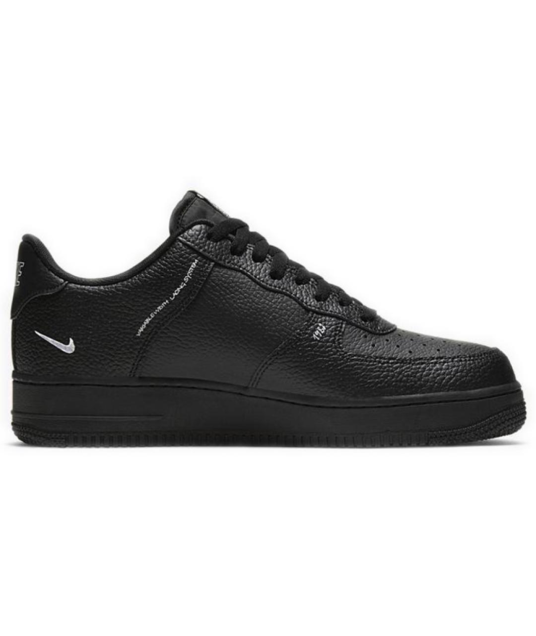 NIKE Черные кожаные низкие кроссовки / кеды, фото 3
