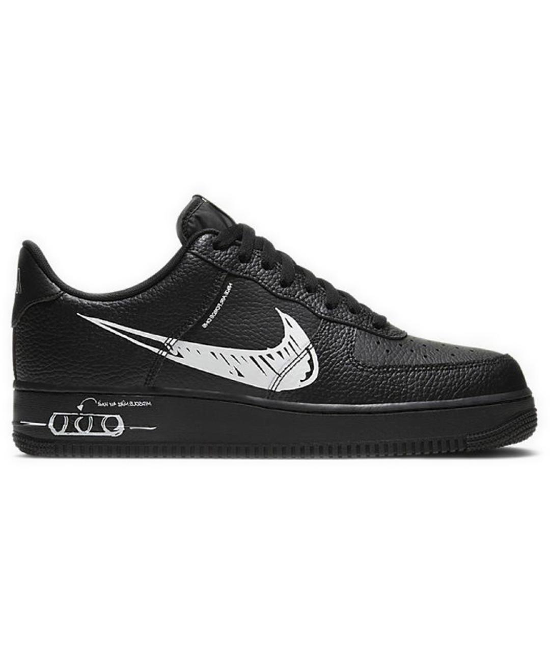 NIKE Черные кожаные низкие кроссовки / кеды, фото 1