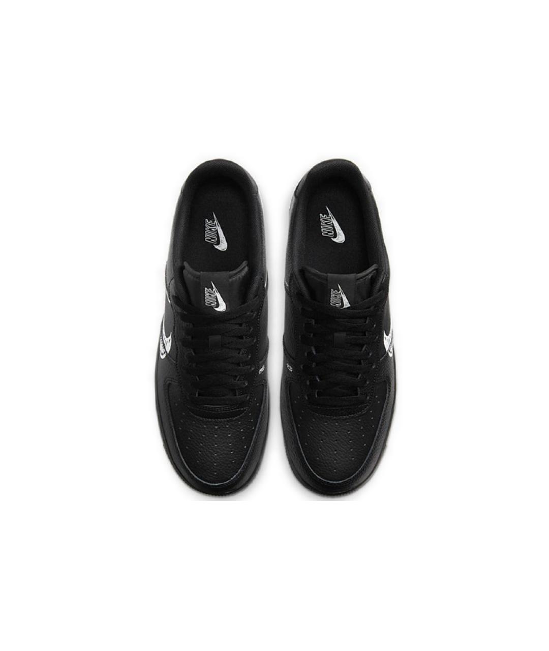 NIKE Черные кожаные низкие кроссовки / кеды, фото 5