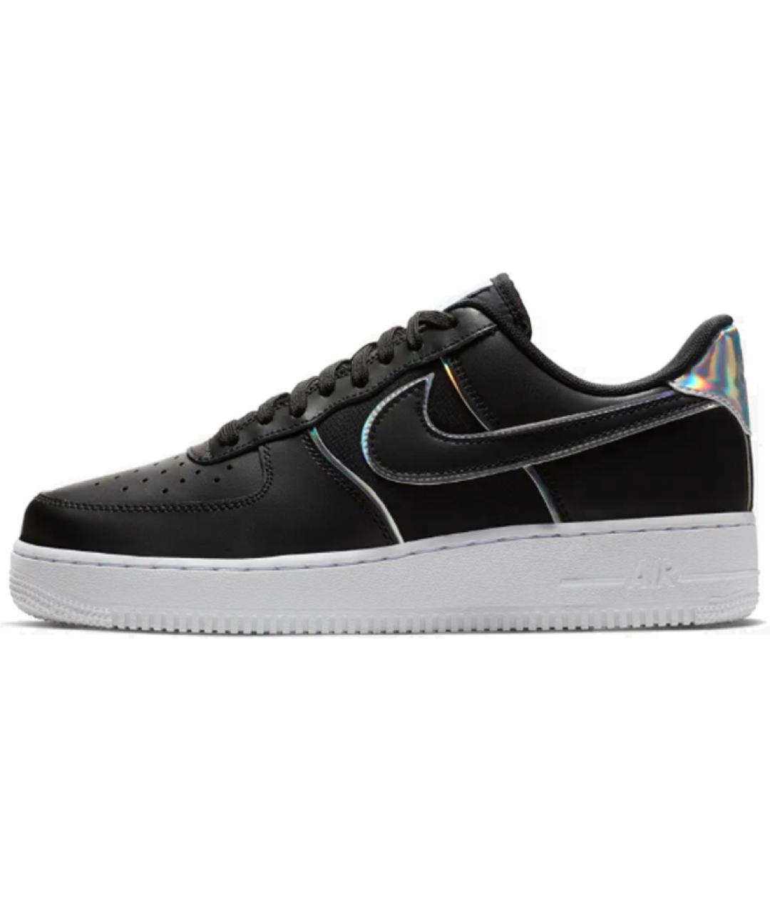 NIKE Черные кожаные низкие кроссовки / кеды, фото 3