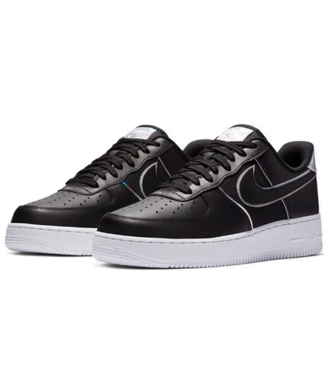 NIKE Черные кожаные низкие кроссовки / кеды, фото 4
