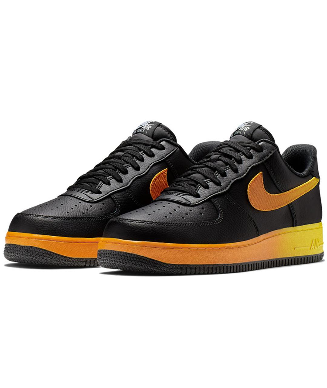 NIKE Черные кожаные низкие кроссовки / кеды, фото 2
