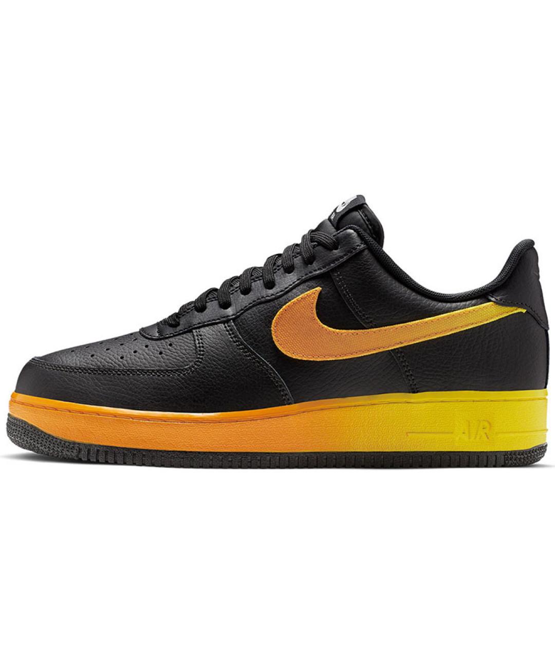 NIKE Черные кожаные низкие кроссовки / кеды, фото 3